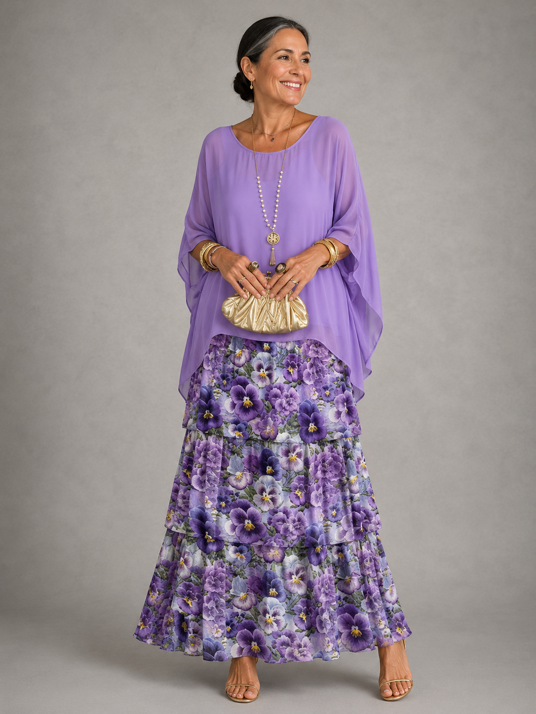 Violet à fleurs / 4XL